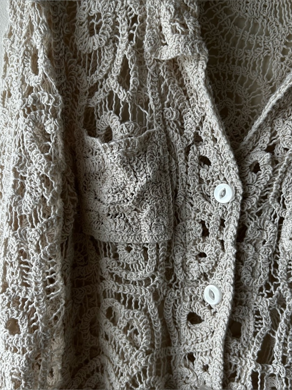 Boho Indie Maurice’s Crochet Lace Shacket Top Cream XXL - Picture 4 of 8